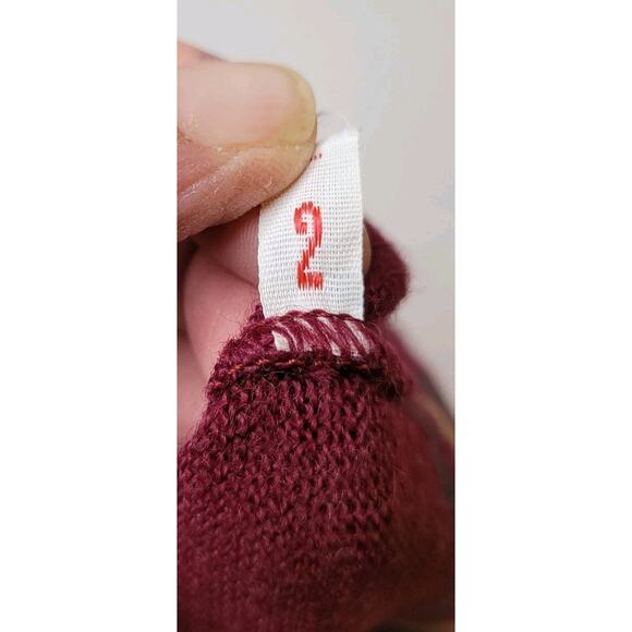 Vintage Cardigan Womens Extra Small Saks Fifth Avenue Wool Blend Burgundy France - Picture 13 of 13